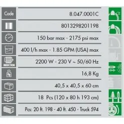 Lavor - Nettoyeur Haute Pression 150 Bars 2200W 400L/h - VERTIGO 22 4 Lavor - Nettoyeur Haute Pression 150 Bars 2200W 400L/h - VERTIGO 22 -France LAVOR Soldes 2022 1678970 2